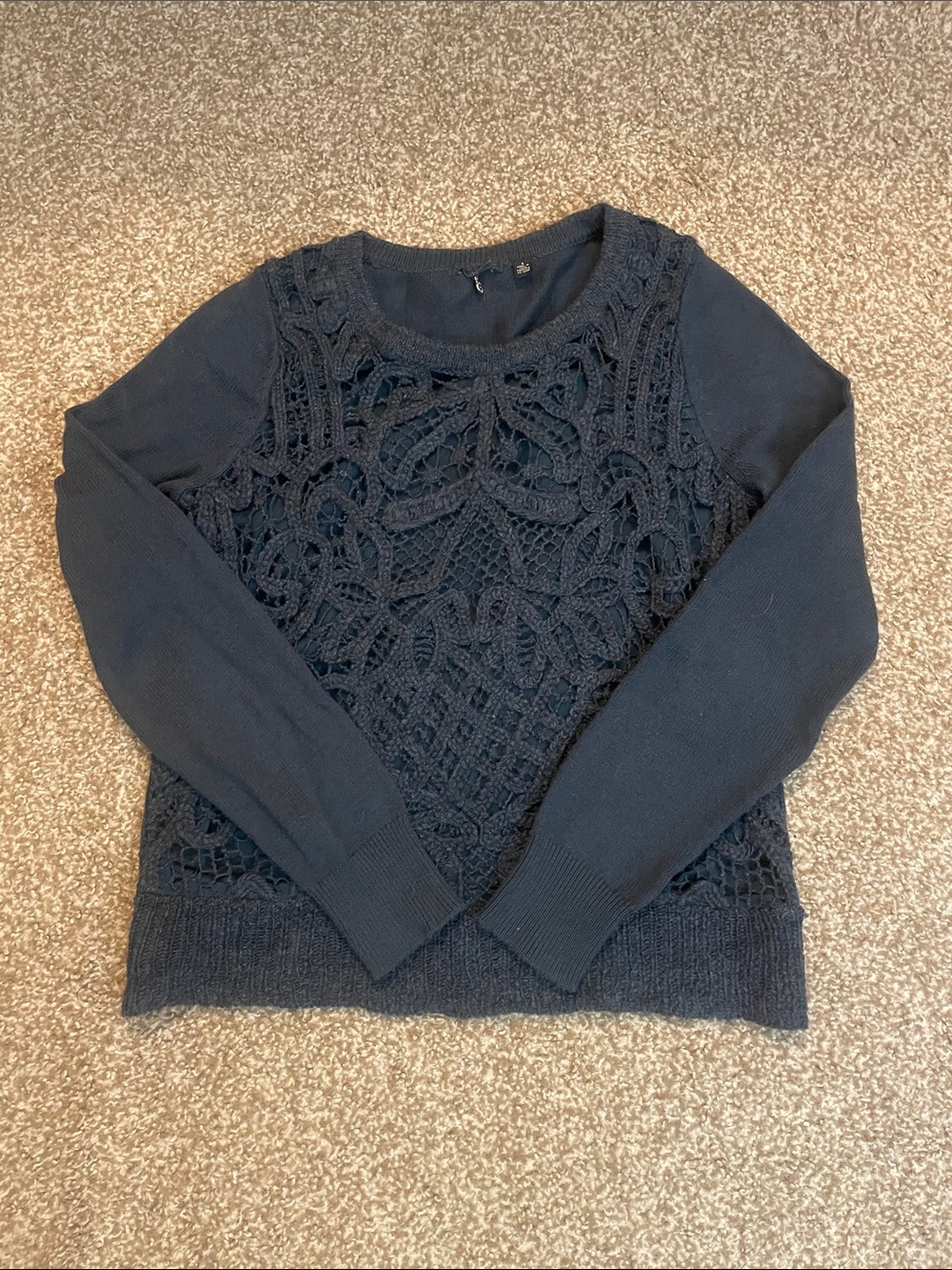Anthropologie Knitted and Knotted Front Knit Wool Blend Sweater